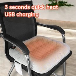 Carpets 45X45cm USB Heated Cushion Winter Warm Fast Heating Seat Cover Sitting Mat Pad Warmer For Bedroom Car Office Chair