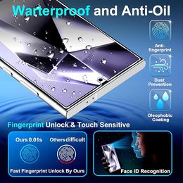 4Pcs HD Screen Protector For Samsung Galaxy S24 Ultra S23 FE S22 S21 Plus Tempered Glass Fingerprint Unlock Protective Glass