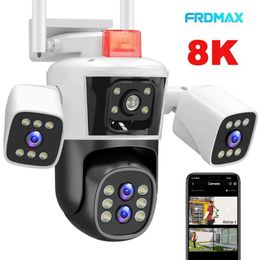 IP Cameras 8K 16MP WiFi Camera 10X Zoom Four Lens Outdoor Security Protection PTZ IP Camera Auto Tracking CCTV Surveillance Cam Waterproof 240413