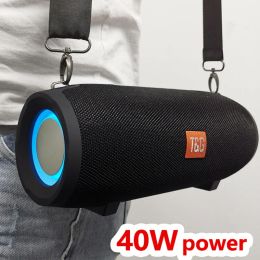 40W Powerful Portable Bluetooth Speaker With Subwoofer Outdoor Waterproof Supper Bass Boom Box Music Centre for PC Computer
