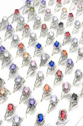 20 Pieces Vintage Style Round Colourful Crystal Rings Whole Punk Bohemian Rings for Women Fashion Jewelry8015245