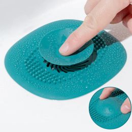 2Pcs Bathroom Hair Catcher Stopper Shower Floor Drain Cover Filter Deodorant Anti-clogging Kitchen Sink Plug Drain Strainer