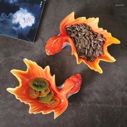 Decorative Figurines Goldfish Dried Fruit Snack Plate Creative Restaurant Coffee Table Decorations Storage Furnishings