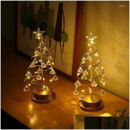 Table Lamps Holiday Decor Lamp Led Kitchen Strip Hand Sweep Waving Sensor Light Crystal Christmas Tree Bedroom Luminous Toys Drop Deli Dhltk