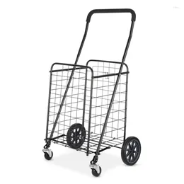 Laundry Bags Mainstays Adjustable Steel Rolling Basket Shopping Cart Black Foldable Baskets Organisation