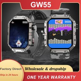 GW55 Smart Watch Compass BT Call 2.02 Inch Large Screen 3ATM IP68 Waterproof Heart Rate Monitor Outdoor Sports Smartwatch Men