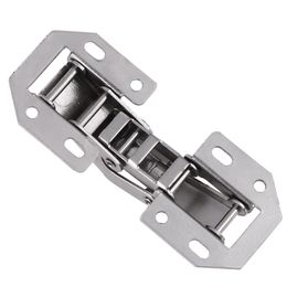 10pcs Cabinet Hinge No-Drilling Hole Furniture Cupboard Door Hydraulic Hinges Soft Close No Slot Required Cold Rolled Hardware