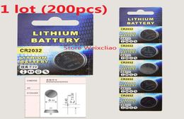 200pcs 1 lot CR2032 3V lithium li ion button cell battery CR 2032 3 Volt liion coin batteries 3911356