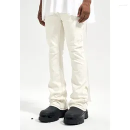 Men's Pants High Street Style Dark Slim Stretch Fashion Brand Micro Flared Jeans
