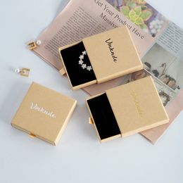 50pcs Bulk Luxury Drawer Gift Paper Cardboard Custom Logo Printed Bracelet Earring Necklace Ring Packaging Organiser Jewellery Box