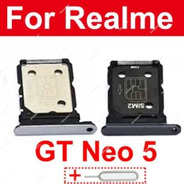 SIM Card Tray For Realme GT Neo 5 Sim Card Tray Slot Micro SD Card Reader Holder Adapter Replacement Repair Parts Black White