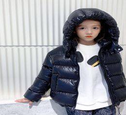 White duck down kids girls boys hooded coat winter striped warm down jacket children039s girl snow outwear coats top7197310