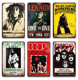 Rock N Roll Metal Painting Plaque Tin Sign Vintage Lennon Pop Music Poster Decorative Metal Plate Signs Pub Bar Man Cave Home Wall9811804