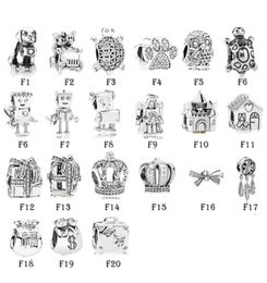 NEW 100% 925 Sterling Silver Fit Charms Bracelets Animals Dog Cat Robot Owl House Gift Box Crown for European Women Wedding Original Fashion Jewelry4199961