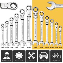 Ratchet Wrench of Keys Spanner Set Hand Tool 72-Tooth Ratcheting Flexible Head Mirror Finish