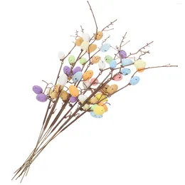 Decorative Flowers 10 Pcs Easter Branch Party Supplies Adornment Egg Twig Ornament Garland Pick Tree Decor Fake Ornaments Basket Branches