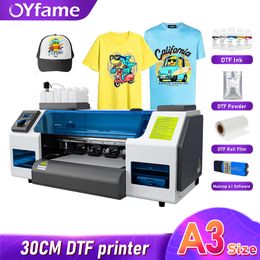 OYfame XP600 DTF Printer A3 Directly To Film Transfer Printer with dual xp600 printer head for fabric t shirt printing Machine