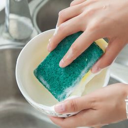 5pc, Double-sided Cleaning Sponges Pan Pot Dish-Washing Sponges Household Scouring Pad Kit Tools Kitchen Tableware Brush