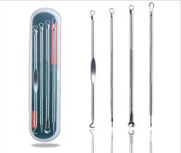 4pcsset Acne Extractor Set Pimple Blemish Comedone Acne Extractor Remover Tool Set Edgebend Needle Double Ended Blackhead Remover7480988