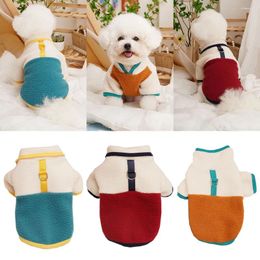 Dog Apparel Coat Pet Fleece Jacket Coaqt Winter Warm Costume Thickened Hoodies Casual Contrasting Colours