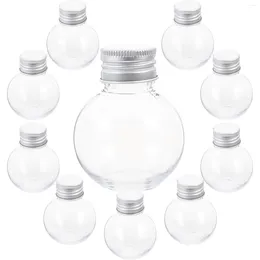 Vases 10pcs Plastic Light Bulb Bottle For Crafts Creative Shaped Juice Bottles Refillable Candy