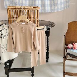 Clothing Sets Children's Pyjama Set Spring Autumn Long Sleeve Clothes Kid Girls Pure Cotton Home Baby Basic Homewear Casual