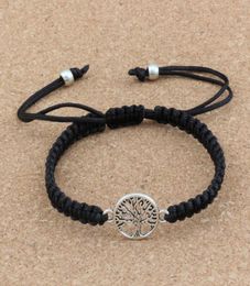 10pcs Alloy Tree Of Life Charm Bracelet Black Pure Handwoven Adjustable For Men Women Fashions Accessories7472215