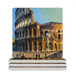 Table Mats Rome Classic Poster Ceramic Coasters (Square) For The Kitchen Accessories Ceramics Set Cute Slate
