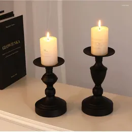Candle Holders French Classical Candlestick Ornament Gift Nordic Retro Nostalgic Home Decoration Gothic Dining Table