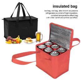 Storage Bags Portable Insulation Bag Warm Keeping Outdoor Activities Camping Hiking Backpacking Lunch Food Container Black/Red Small/Large