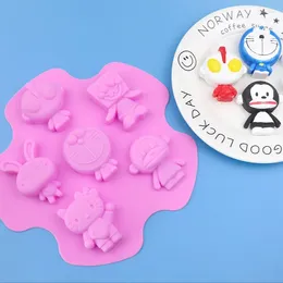 Baking Moulds 6-even Cartoon Character Silicone Cake Mould DIY Handmade Loaf Form Simple Tool Mould 066