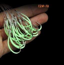 7 Sizes 1218 Luminous Hook With Line High Carbon Steel Barbed Hooks Asian Carp Fishing Gear 60 Pieces Lot WH123811086