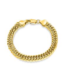 OMHXZJ Whole Personality Bangle Fashion Unisex Party Wedding Gift Gold Full Lateral Chain 18KT Gold Bracelet BR1334952595