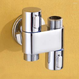 Bathroom Sink Faucets Mini Upper And Lower One In Two Out Triangular Valve Toilet Spray Gun Water Dispenser Washing Machine Faucet