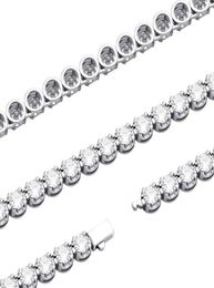 Chains Vinregem Hip Hop Rock 925 Sterling Silver 6MM Created Moissanite Gemstone Tennis Chain Necklace Bracelets Fine Jewelry Whol1495854