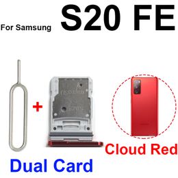 Dual & Single Sim Card Tray Holder For Samsung S20 FE G7810 Micro SD Reader Card SIM Card Slot Holder Adapter Repair Spare Parts