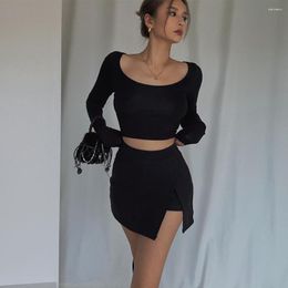 Skirts Irregular Side Slit Slim Fit Ins Skirt