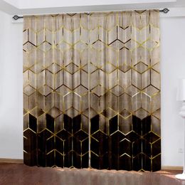 Curtain Luxury Colour Gold Texture Curtains Dali Semi Blackout 2 Panels Modern Home Living Room Bedroom Decor