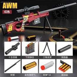 Gun Toys 2024 M 98k M24 Barrett Mini Sniper Rifle Manually Loaded with Launching Shell Ejection Soft Bullet Toy Gun for Children and Boys yq240413553G