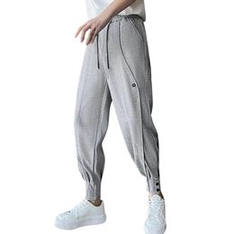 Mens Trend Baggy High Street Harlan Design All Tie Feet Casual Pants Exercise Streetwear Pocket Pants Outdoor