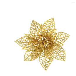Decorative Flowers 10pcs Simulated Christmas Artificial Plastic For Tree (Gold) Decorations