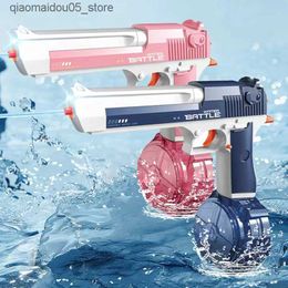 Sand Play Water Fun Electric water gun with 32 foot long-range high-pressure spray gun capacity spray gun and adult and child gun Q240413