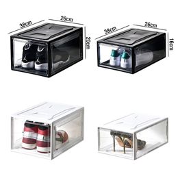 Transparent Shoe Box Shoes Organisers Thickened Foldable Dustproof Storage Box Stackable Combined Shoe Cabinet Sale