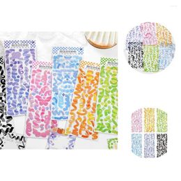 Window Stickers Bright-colored 6 Sheets Fancy DIY Striped Adhesive PET Ribbon Pattern Anti-fade For Diary