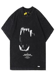 USA Europe Germany Wolves Fangs Print Vintage T shirt High Street Tee Spring Summer Skateboard Men Women Streetwear Tshirt35866616512944