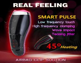 Auto Heating Sucking Male Masturbator Cup Smart Pulse Flashlight Vibrator vagina real pussy Sex Machine Blowjob Sex Toys For Man T5116028