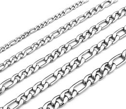 316L Stainless Steel Width 3mm5mm 6mm Gold Silver Figaro Chain Necklaces High Quality Stainless Steel Mens Gold Chain1909652