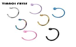 Nose ring Piercing nose hoop body Jewellery 20G 08825mm gold silver nariz piercing plated Titanium Tragus ear3284756