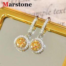 Stud Earrings Yellow Moissanite D Colour VVS1 Lady's Earings S925 Sterling Sliver Top Quality Classic For Women