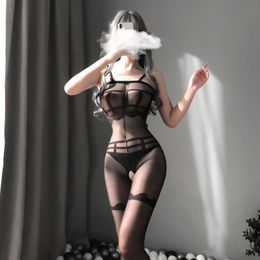 Sexiest Lace Erotic Bodysuits Women Sexy Eroticos Jumpsuit Lingerie Costume Mujer Nightwear Mesh Open Crotch Teddies Sex Outfit